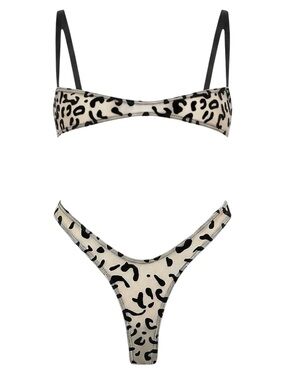 Leopard Print Mesh Thong Nanokini Bikini - EXOTIC DANCEWEAR